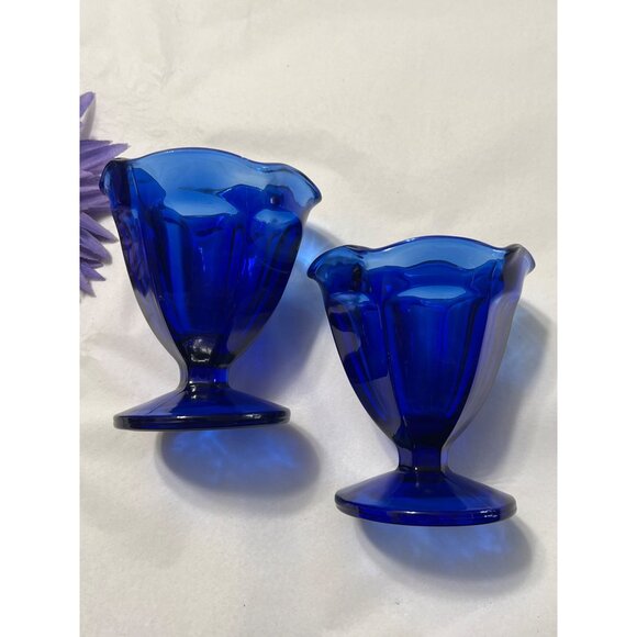 Vintage Anchor hocking Cobalt Blue Depression Glass - Picture 1 of 6